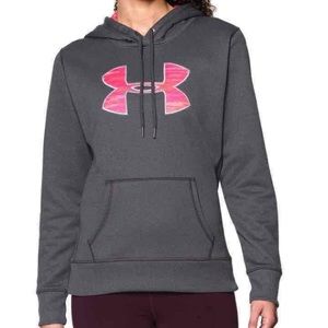 Under armour grey and pink hoodie